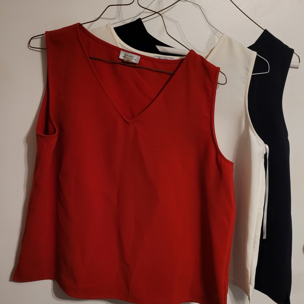 Bundle of Tahari ASL dressy shell tops women size 16P, 18R